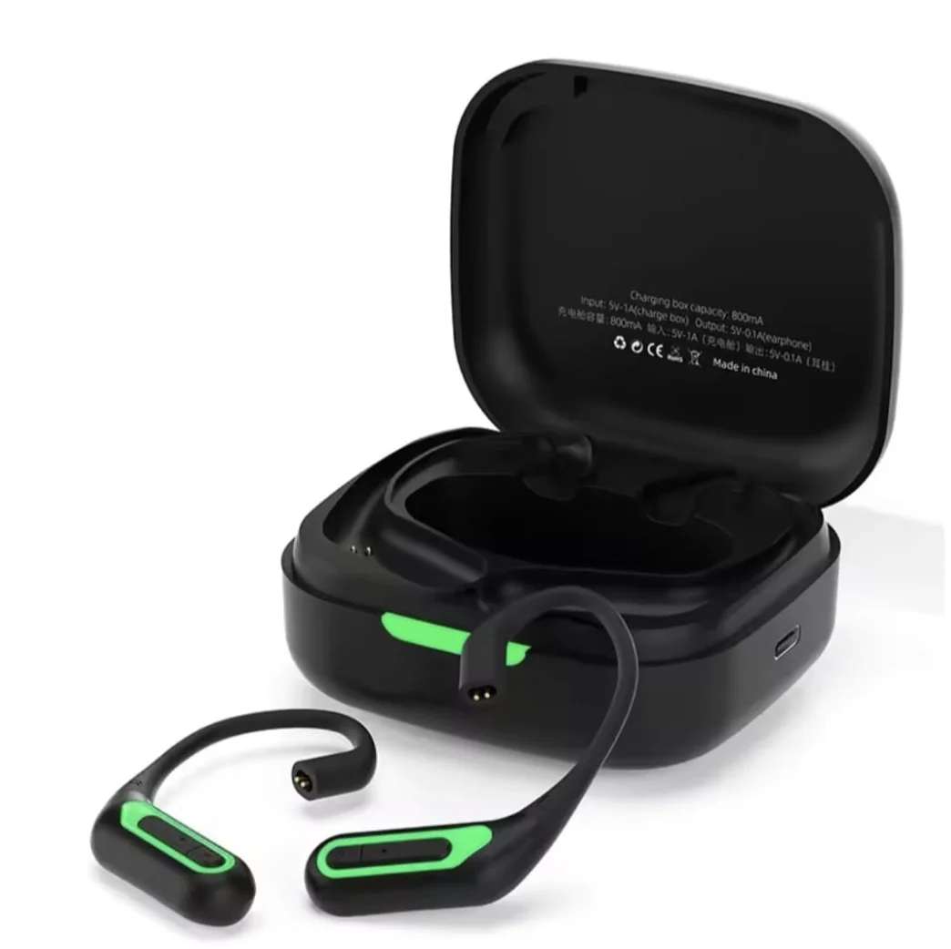 Auriculares deportivos ear hook negro y verde